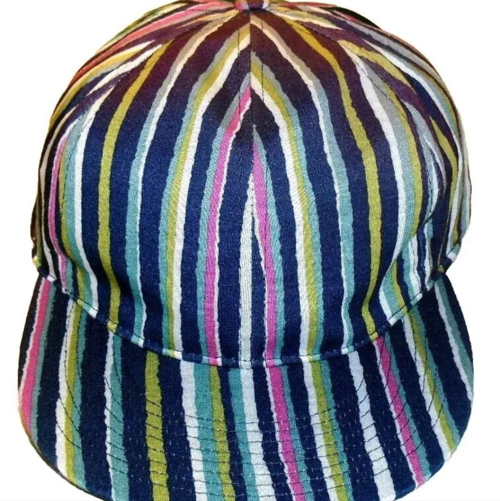 Fresh Prince of Bel Air Style Striped Mens Snapback hat Blue Pink White Green